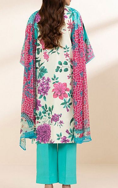 Sapphire White/Turquoise Lawn Suit | Pakistani Lawn Dress in USA- Image 2