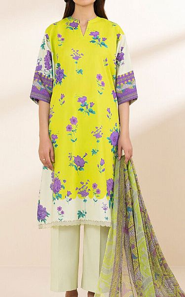 Sapphire Lime Yellow Lawn Suit | Pakistani Lawn Dress in USA- Image 1