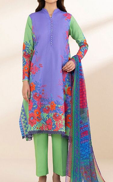 Sapphire Blue/Green Lawn Suit | Pakistani Lawn Dress in USA- Image 1