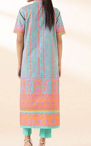 Sapphire Turquoise Lawn Suit (2 Pcs) | Pakistani Lawn Dress in USA- Image 2