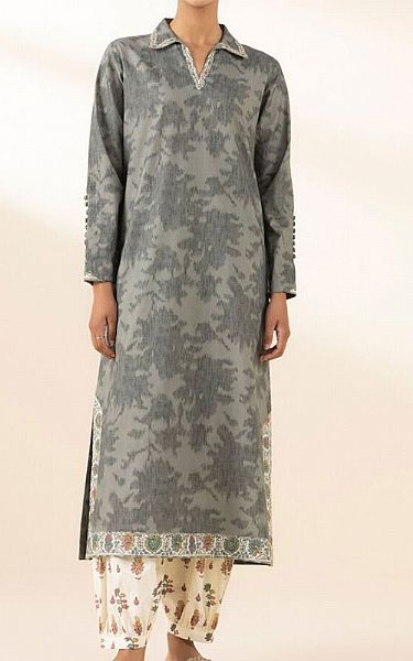Sapphire Grey Lawn Suit (2 Pcs) | Pakistani Lawn Dress in USA- Image 1