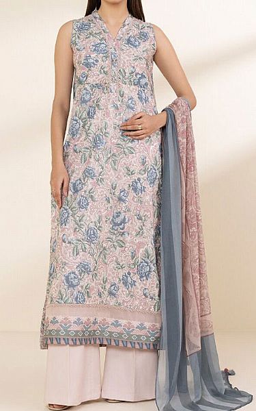 Sapphire Grey/Pink Lawn Suit | Pakistani Lawn Dress in USA- Image 1