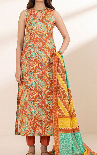 Sapphire Bright Orange Lawn Suit | Pakistani Lawn Dress in USA- Image 1