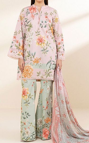 Sapphire Pink/Pistachio Lawn Suit | Pakistani Lawn Dress in USA- Image 1