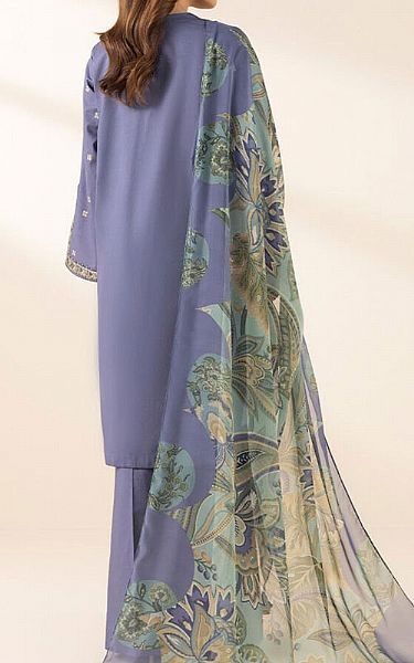 Sapphire Greyish Blue Lawn Suit (2 Pcs) | Pakistani Lawn Dress in USA- Image 2