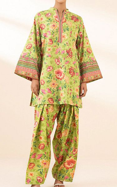 Sapphire Parrot Green Lawn Suit (2 Pcs) | Pakistani Lawn Dress in USA- Image 1