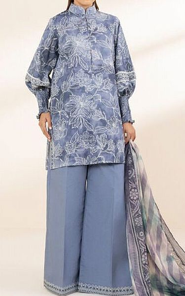 Sapphire Bluish Grey Lawn Suit (2 pcs) | Pakistani Lawn Dress in USA- Image 1