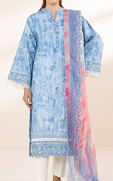 Sapphire Blue Lawn Suit (2 pcs) | Pakistani Lawn Dress in USA- Image 1
