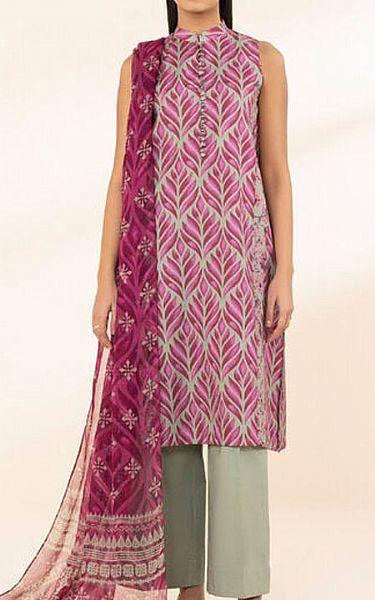 Sapphire Sage Green/Pink Lawn Suit (2 pcs) | Pakistani Lawn Dress in USA- Image 1