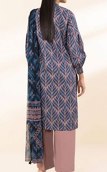 Sapphire Blue/Dusty Pink Lawn Suit (2 pcs) | Pakistani Lawn Dress in USA- Image 2