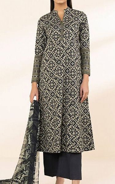 Sapphire Black/Sage Lawn Suit (2 pcs) | Pakistani Lawn Dress in USA- Image 1