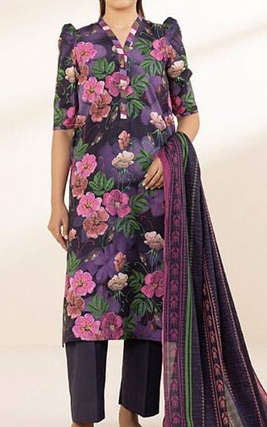 Sapphire Purple Lawn Suit | Pakistani Lawn Dress in USA- Image 1