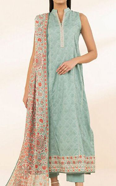 Sapphire Mint Green Lawn Suit (2 pcs) | Pakistani Lawn Dress in USA- Image 1