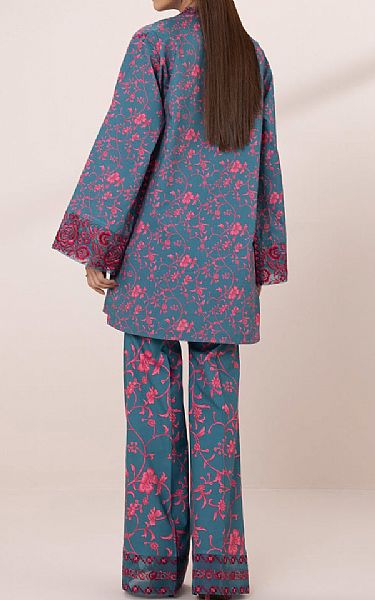 Sapphire Metallic Blue/Pink Lawn Suit (2 pcs) | Pakistani Lawn Suits- Image 2