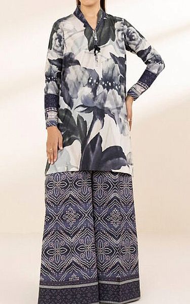 Sapphire Black/Off White Lawn Suit (2 pcs) | Pakistani Lawn Dress in USA- Image 1