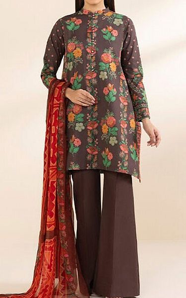Sapphire Brown Lawn Suit | Pakistani Lawn Dress in USA- Image 1