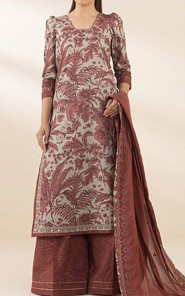 Sapphire Beige/Rose Taupe Lawn Suit | Pakistani Lawn Dress in USA- Image 1