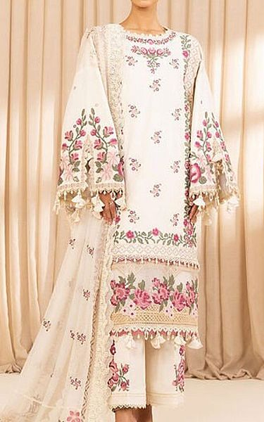 Sapphire Off White Cotton Suit | Pakistani Lawn Dress in USA- Image 1