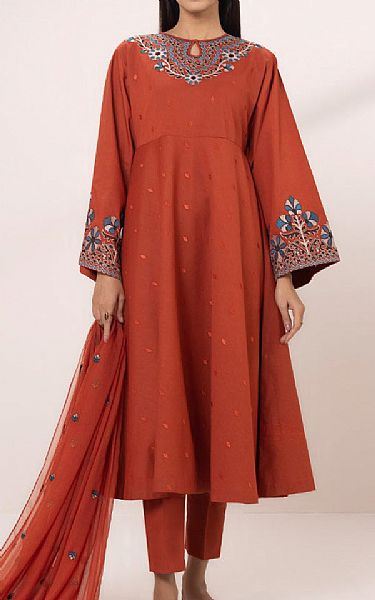 Sapphire Burnt Orange Lawn Suit | Pakistani Lawn Suits- Image 1