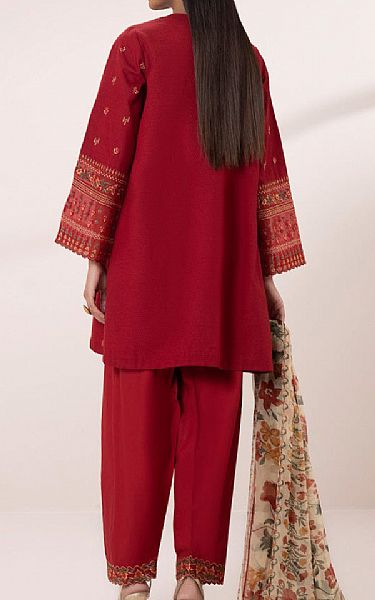 Sapphire Red Dobby Suit | Pakistani Lawn Suits- Image 2