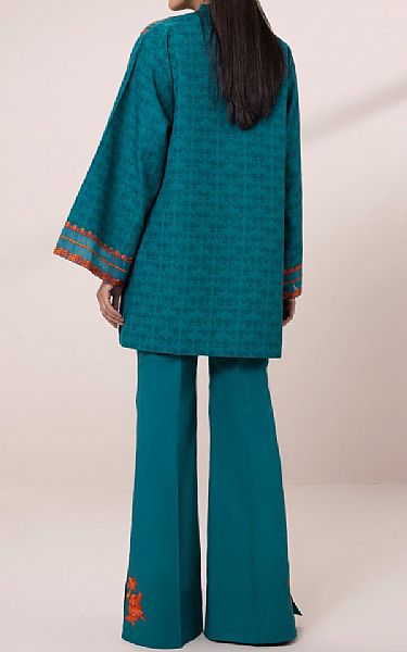 Sapphire Teal Jacquard Suit (2 pcs) | Pakistani Lawn Suits- Image 2