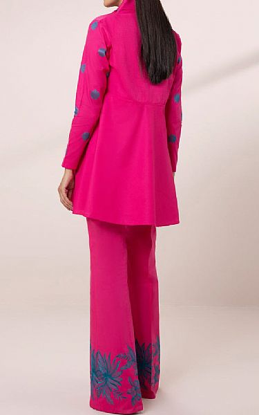 Sapphire Hot Pink Dobby Lawn Suit (2 pcs) | Pakistani Lawn Suits- Image 2