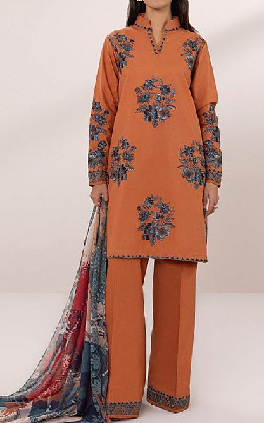 Sapphire Orange Lawn Suit | Pakistani Lawn Suits- Image 1