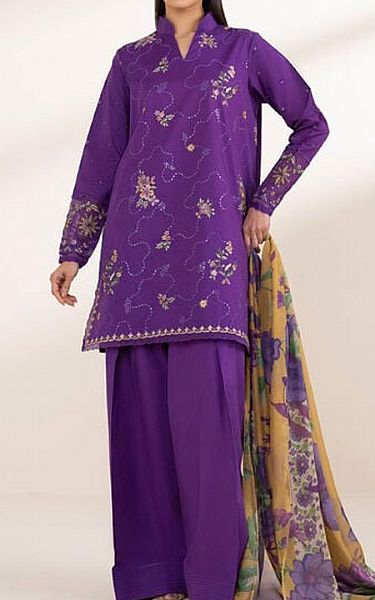 Sapphire Purple Lawn Suit | Pakistani Lawn Dress in USA- Image 1