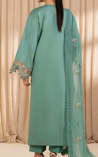 Sapphire Green Cotton Suit | Pakistani Lawn Dress in USA- Image 2
