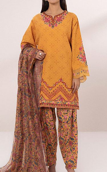 Sapphire Cadmium Orange Jacquard Suit | Pakistani Lawn Suits- Image 1