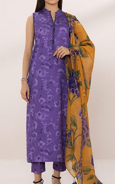 Sapphire Dark Lavender Cotton Suit | Pakistani Lawn Suits- Image 1