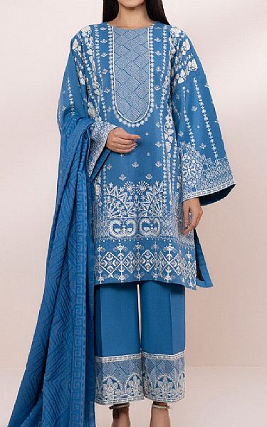 Sapphire Blue Lawn Suit | Pakistani Lawn Suits- Image 1