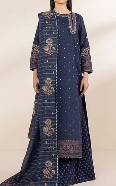 Sapphire Navy Blue Cotton Suit | Pakistani Lawn Dress in USA- Image 1
