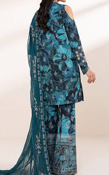 Sapphire Teal Cotton Suit | Pakistani Lawn Dress in USA- Image 2