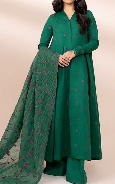 Sapphire Emerald Green Jacquard Suit | Pakistani Lawn Suits- Image 1