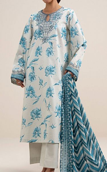 Sapphire Off White/Turquoise Lawn Suit | Pakistani Lawn Dress in USA- Image 1