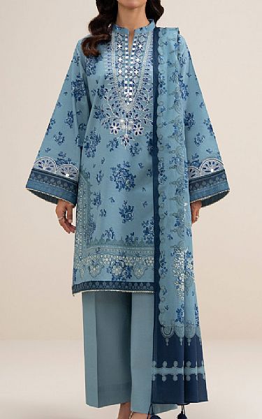 Sapphire Dark Pastel Blue Lawn Suit | Pakistani Lawn Dress in USA- Image 1