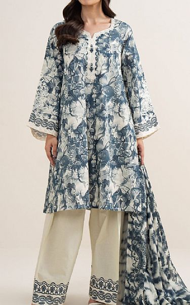 Sapphire Slate/Off White Lawn Suit | Pakistani Lawn Dress in USA- Image 1