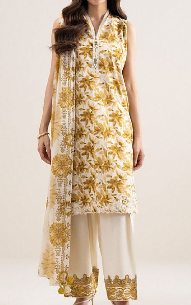 Sapphire Dark Gold/Off White Lawn Suit | Pakistani Lawn Dress in USA- Image 1