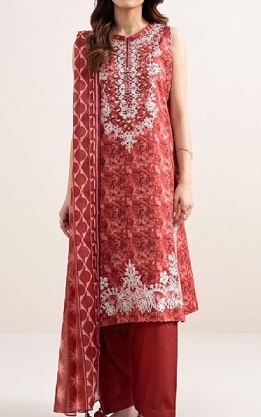 Sapphire Pastel Red Lawn Suit | Pakistani Lawn Dress in USA- Image 1