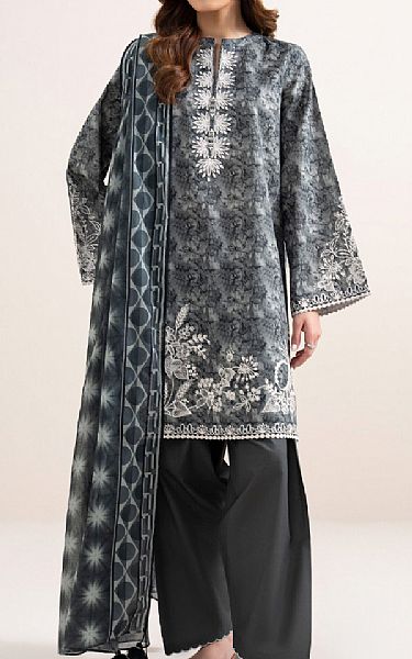 Sapphire Charcoal Grey Lawn Suit | Pakistani Lawn Dress in USA- Image 1