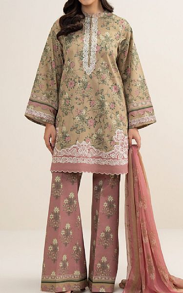 Sapphire Tan/Pink Lawn Suit | Pakistani Lawn Dress in USA- Image 1