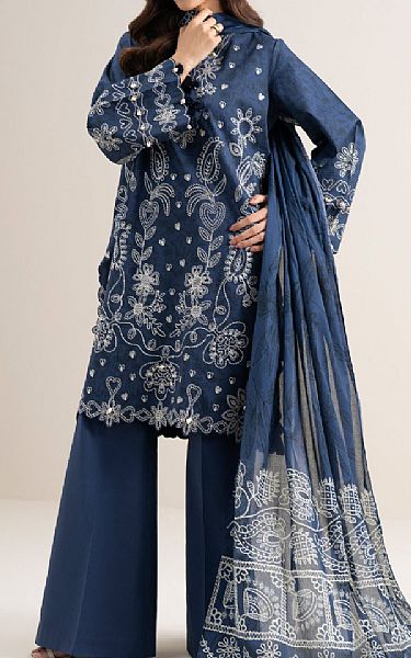 Sapphire Blue Lawn Suit | Pakistani Lawn Dress in USA- Image 1