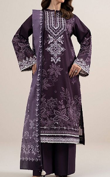 Sapphire Purple Taupe Lawn Suit | Pakistani Lawn Dress in USA- Image 1