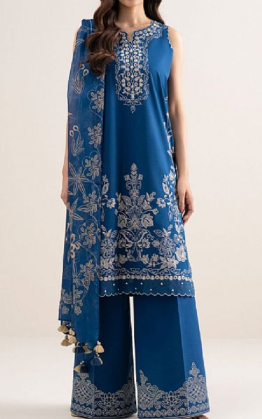 Sapphire Blue Lawn Suit | Pakistani Lawn Dress in USA- Image 1