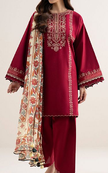 Sapphire Vivid Burgundy Lawn Suit | Pakistani Lawn Dress in USA- Image 1