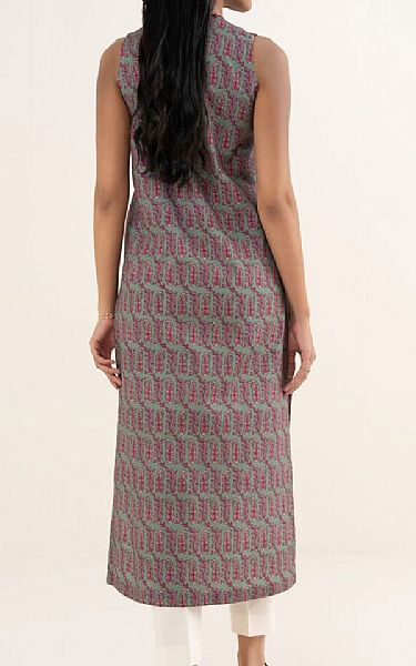 Sapphire Sage Green/Pink Cotton Kurti | Pakistani Lawn Dress in USA- Image 2