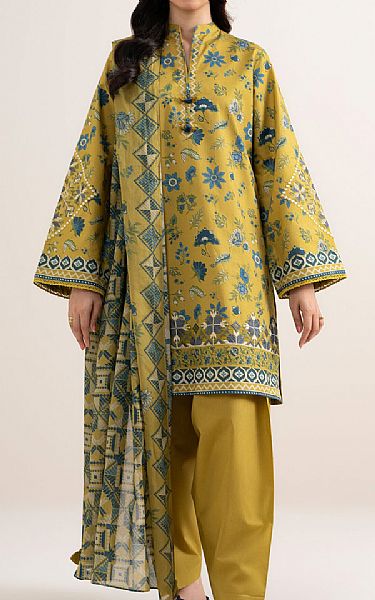 Sapphire Satin Sheen Gold Cotton Suit | Pakistani Lawn Dress in USA- Image 1