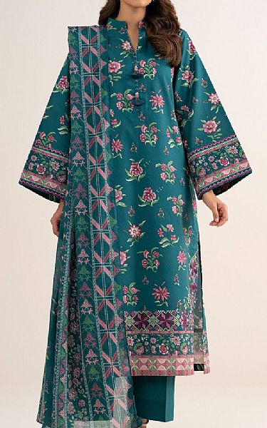 Sapphire Teal Cotton Suit | Pakistani Lawn Dress in USA- Image 1