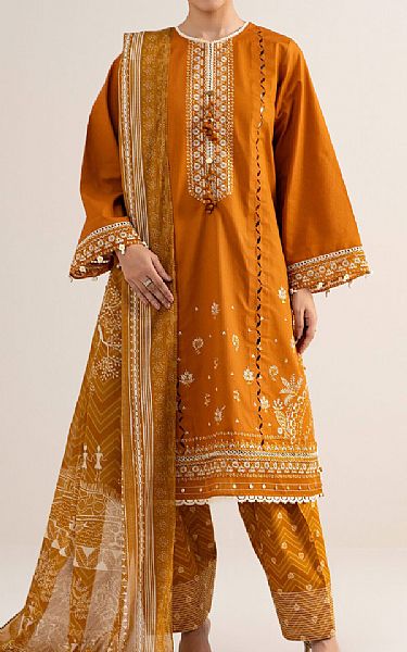 Sapphire Cadmium Orange Cotton Suit | Pakistani Lawn Dress in USA- Image 1